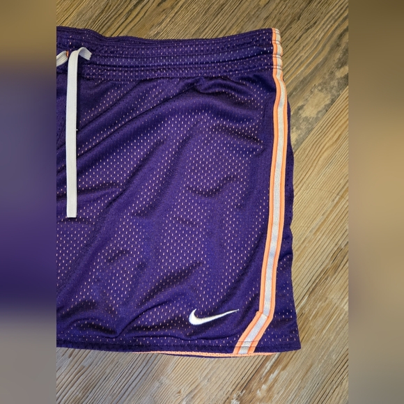 Nike, Women's size Large, Shorts, Athletic, Mesh, Purple, Yellow, Perfect Shape - Picture 3 of 8